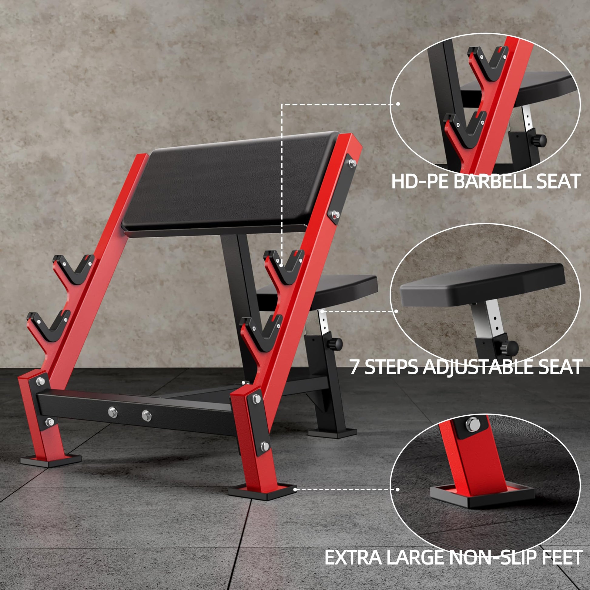 AOWINNOX Preacher Curl Bench, Seated Barbell and Dumbbell Workout Machine