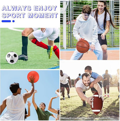 Lenwen 4 Pcs Sports Balls Set, Include Official Size Basketball Soccer Football Playground Ball Pump Equipment Bag for Teen Adult Gift Operation Christmas Ball Gifts