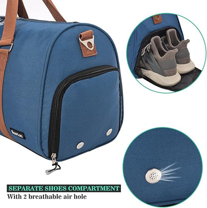 Kuston Sports Gym Bag with Shoe Compartment&Wet Pocket,Travel Duffel bag,Weekend Bag,Workout Bag Suitable for Men and Women