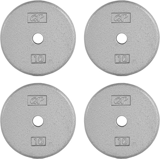 CAP Barbell Standard 1-Inch Cast Iron Weight Plates - Singles & Sets | 1.25-50 lbs | Multiple Options