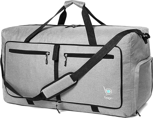 Bago Large Foldable Duffel Bags for Traveling Women & Men - 80L Packable Duffle Bag for Travel with