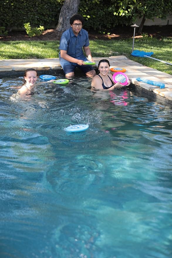 Disc - Water Disc Toy for Spring & Summer Fun - Skips, Slides, Jumps - Pools, Beaches & Backyards Fun for All Ages (Orange)