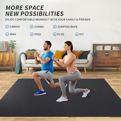 MRO Extra Large Exercise Mat For Home Gym, 15'x6'/12'x6'/9'x6'(7mm) Workout Mats for Gym Flooring