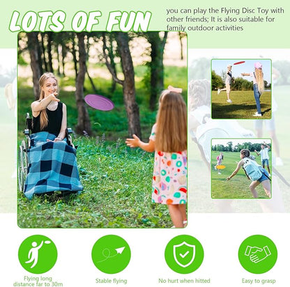 6 Pcs Kids Flying Disc 7 Inch Silicone Flying Disks Set for Kindergarten Outdoor Backyard Beach Lawn Park