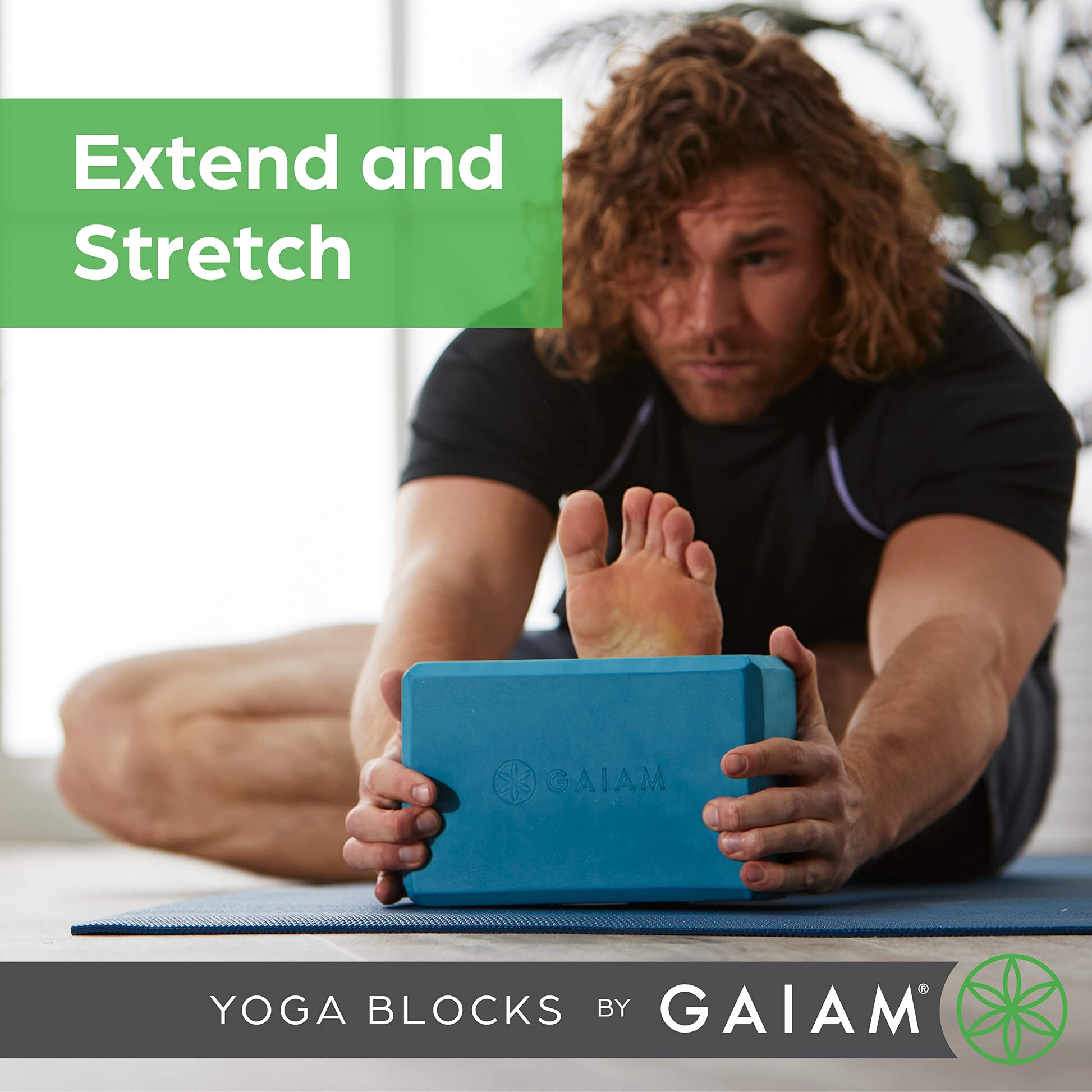 Gaiam Yoga Block, EVA Foam for Balance & Stretch (1 Block, Lagoon)