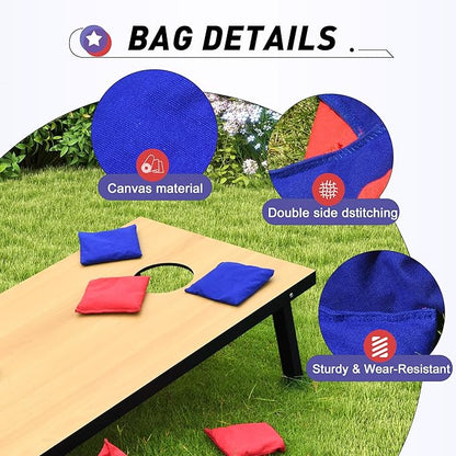 4x2 Ft Cornhole Boards Set, Premium Regulation Size Cornhole Boards with 8 All-Weather Bean Bags, Carrying Case and Scoreboard