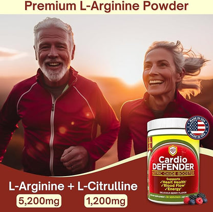 3 Pack, Nitric Oxide Booster Powder ??L-Arginine 5,200mg + L-Citrulline 1,200mg ??Heart Health Drink Mix - Heart Health, Blood Flow, Energy, Endurance - L-Arginine Powder, Berry Flavor