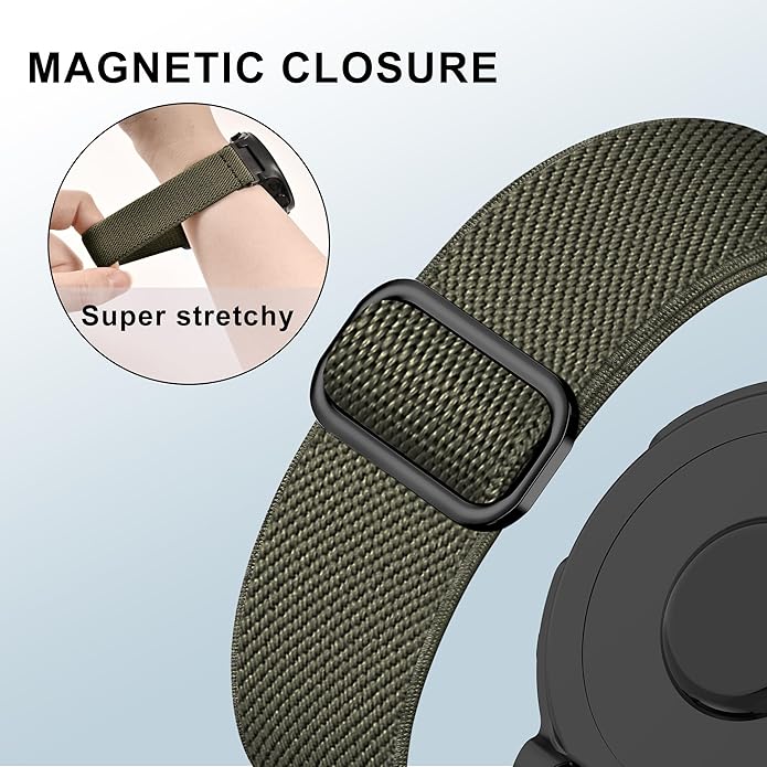 Elastic Nylon Watchband Compatible with Garmin Forerunner 235/220/230/620/630/735XT,Soft Adjustable Sport Stretchy Replacement Strap for Forerunner 235 Lite/Approach S20/S6/S5 Accessory