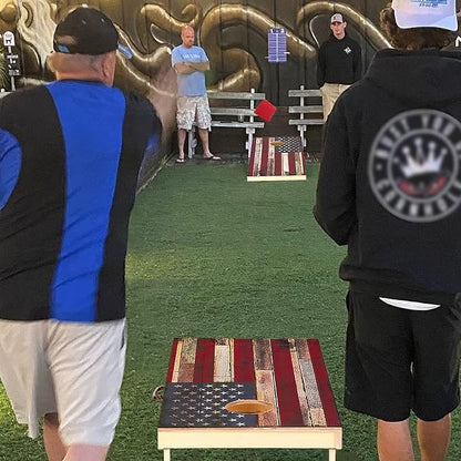 Solid Wood Vintage Cornhole Game Set, Two 4'x2'Cornhole Boards, 8 Cornhole Bags for Indoor and Outdoor Toss Games Competitions, Tournaments