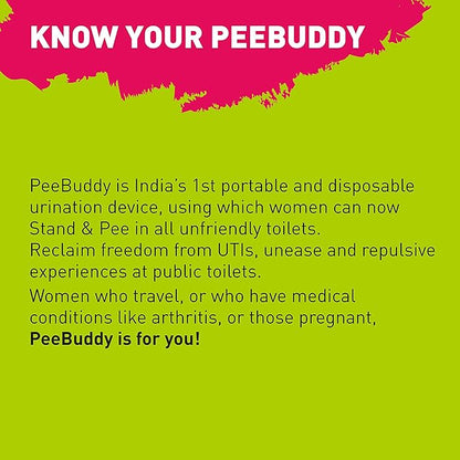 PEE BUDDY 80 Funnels Portable Female Urination Device | Disposable Female Urinal Funnel | Travel, Camping & Hiking and Outdoor Activities | Foldable and Compact Stand and Pee Funnel for Women, Girls