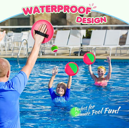 Toss and Catch Ball Set Upgraded - Kids Toys Outdoor Games for Whole Family - Water-Resistant Great for Beach Pool Yard Games - Classic Gift for Boys Girls 3 4 5 6 7 8 9 10 11 12+ Years Old