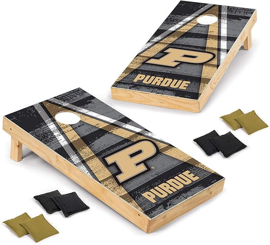 Wild Sports NCAA College 2' x 4' Wood Direct Print Tournament Cornhole Set, 8 Bean Bags, Vintage
