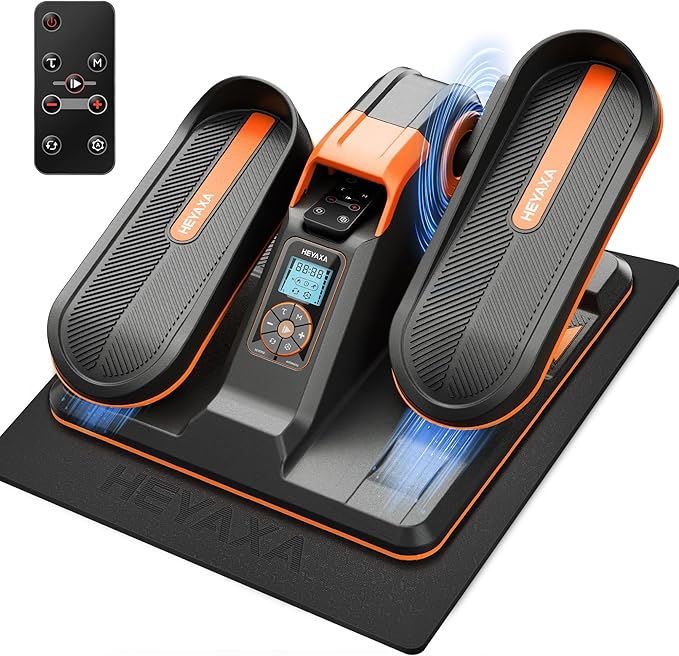 Under Desk Elliptical, Electric Ellipse Leg Exerciser While Sitting for Seniors Adults, Portable Elliptical Machine with LCD Display, Remote Control, Anti-Slip Mat