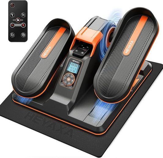 Under Desk Elliptical, Electric Ellipse Leg Exerciser While Sitting for Seniors Adults, Portable Elliptical Machine with LCD Display, Remote Control, Anti-Slip Mat