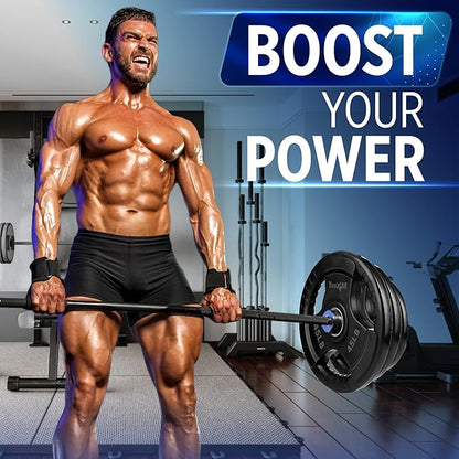 Yes4All Rubber Grip Plates for Barbell, 2-Inch Weight Plates for Weightlifting and Strength Training in Home Gym (Single, Pair and Set)