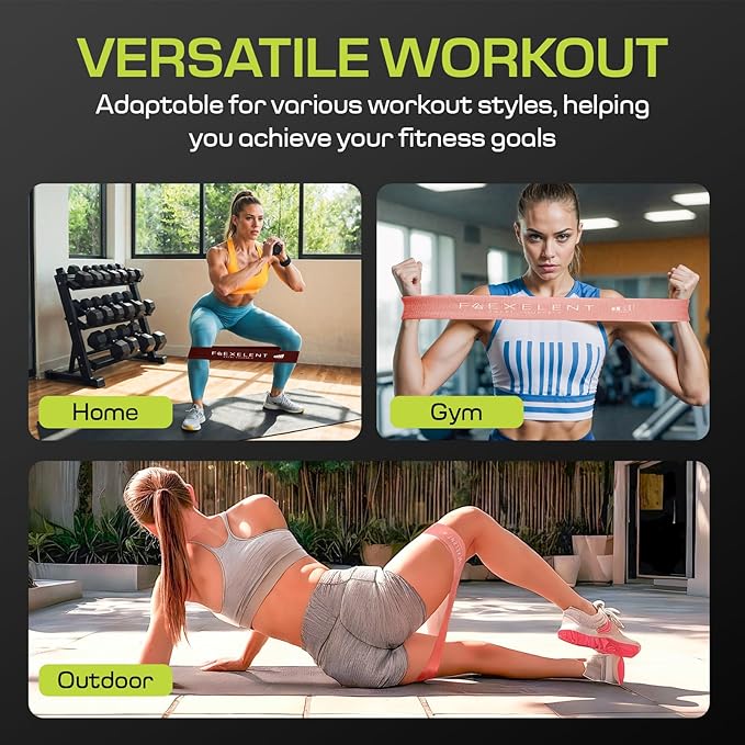 Fabric Resistance Bands for Working Out with 5 Strength Levels - Extra Light to Extra Heavy, Thick Resistance Workout Bands for Legs, Glutes, Hip, Stretching, Strength Training, and Physical Therapy