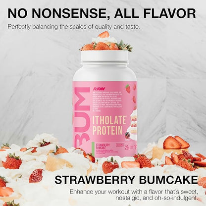 RAW Whey Isolate Protein Powder, Strawberry BumCake (CBUM Itholate Protein) - 100% Grass-Fed Sports Nutrition Powder for Muscle Growth & Recovery - Low-Fat, Low Carb, Naturally Flavored - 25 Servings