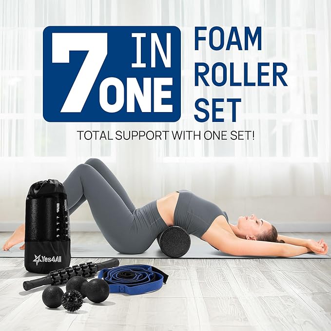 Yes4All High-Density EPP Round Back Roller Foam, Exercise Foam Roller for Yoga, Pilates & Stretching - 12, 18, 24, 36 inch