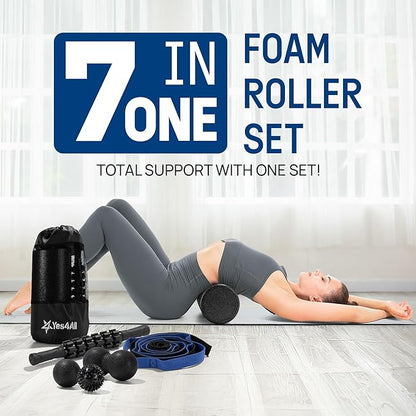 Yes4All High-Density EPP Round Back Roller Foam, Exercise Foam Roller for Yoga, Pilates & Stretching - 12, 18, 24, 36 inch