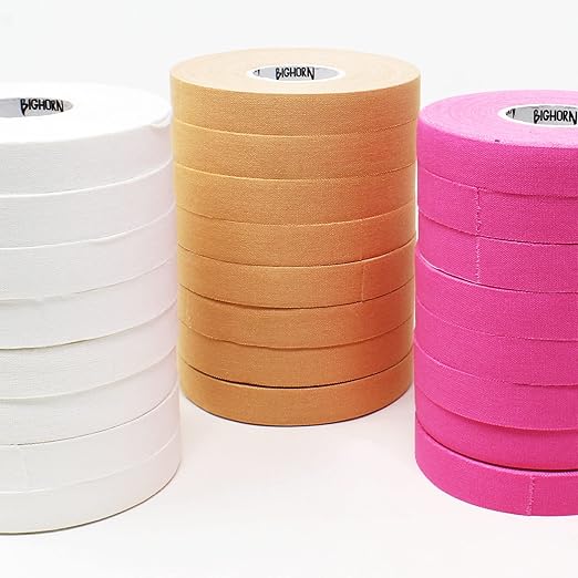 Bighorn Athletics Pro Series Jiu-Jitsu Finger Tape, 8-Rolls with Tin Holder, Enhanced Strength, Residue-Free (0.5-Inch, Pink)