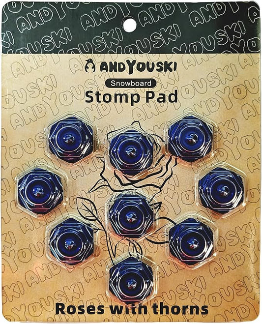 4-Layer Hexagonal Tapered Studs 18mm Aluminum Snowboard Stomp Pad - 9pcs