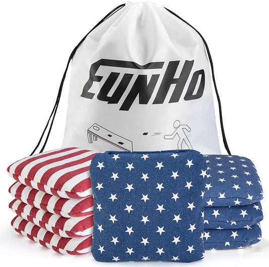 EunHo Cornhole Bags Set of 8 Regulation Size & Weight Corn Hole Bean Bags Official Professional All