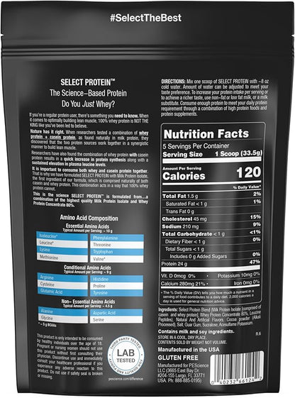 PEScience Select Protein Powder, Whey and Casein Blend, Clean Protein Powder for Women and Men, Low Calorie, Low Carb, Keto Friendly, Gluten Free - Frosted Chocolate Cupcake - 5 Servings