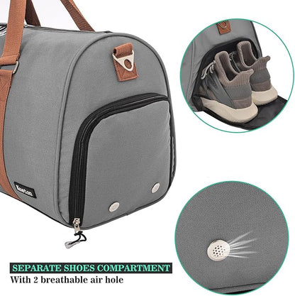 Kuston Sports Gym Bag with Shoe Compartment&Wet Pocket,Travel Duffel bag,Weekend Bag,Workout Bag Suitable for Men and Women