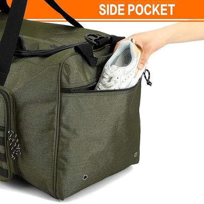 125L Extra Large Gym Duffle Bag for Men Women with Shoes Compartment Heavy Duty Tactical Sports Duffel Bag Big Football Baseball Basketball Soccer Hockey Team Equipment Bag, Green