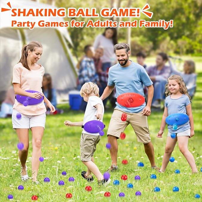 3 Pack Shaking Swing Balls Set for Kids Adults, Outdoors Indoors Birthday Games Toy with 60 Balls, Carnival Bachelorette Party Games for Boys and Girls, Lawn Minute to Win It for Kid 4 5 6+