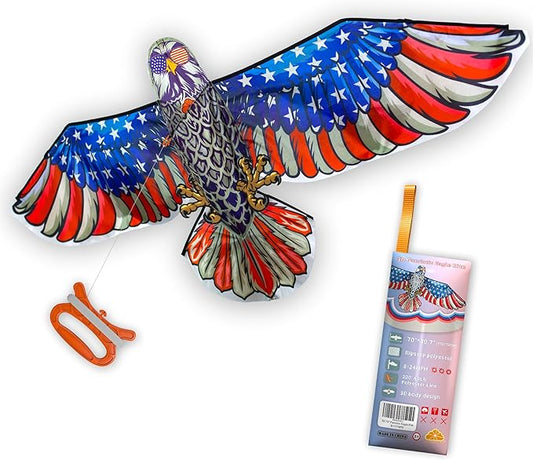 ORGCLDKT- 3D Lifelike Style Bird/Eagle Kite, Super Easy to Fly with, Ideal for Kids, Adults, Girls
