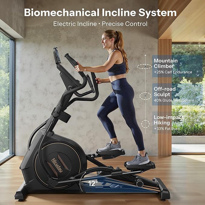 Niceday Elliptical Exercise Machines, Elliptical Machines for Home Use, Elliptical Training Machines with 20IN Stride and 32-Level Resistance, Magnetic Elliptical Machine with 20-Level Power Incline