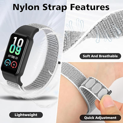 YCHDDER Solo Loop Nylon Bands Compatible with Amazfit Band 7 Straps,Soft Breathable Comfortable Adjustable Colorful Sports Replacement Wristband for Amazfit Band 7 for Men Women