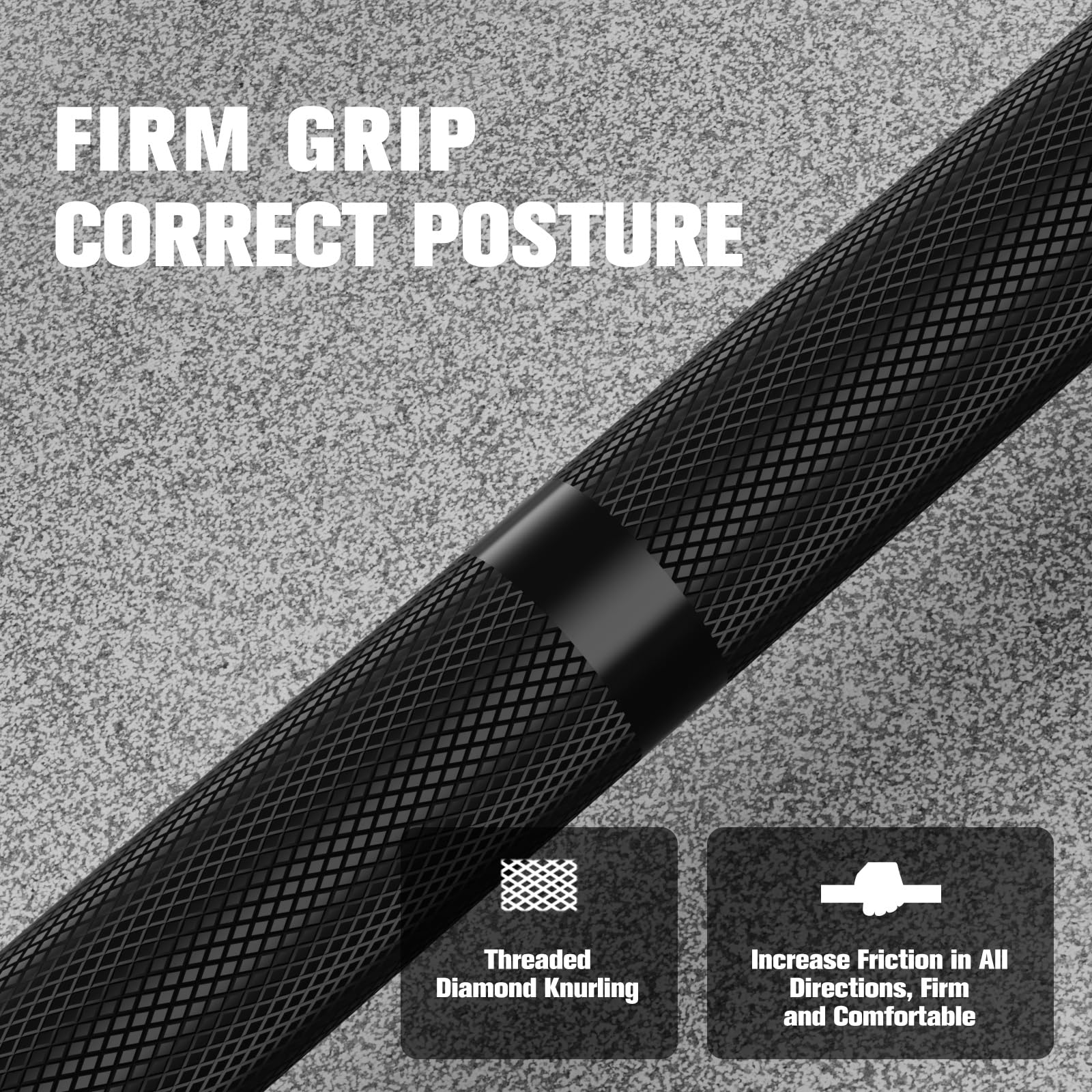 RitFit Elite 7ft Olympic Barbell, 500lbs — Black