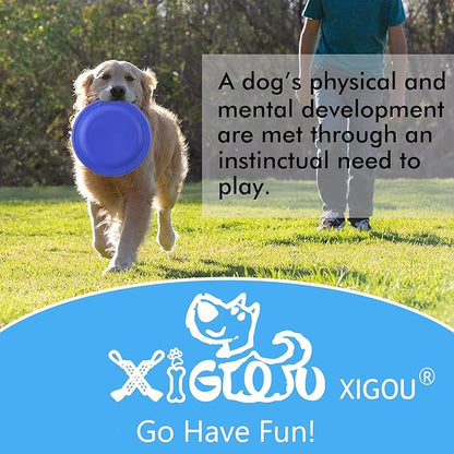 Dog Flying Disc - Durable Rubber Flying Disc Dog Toy - 9.25" Indestructible Rubber Dog Flying Discs Flyer Dog Toys - Puncture Resistant & Bite Resistant Extremely - for Medium Large Dogs