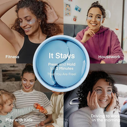 TEREZ & HONOR Eye Patches Set: Korean Hydrogel Eye Masks, 3 Pack (x 60 Pcs) with Caffeine, Collagen & Vitamin C - For Puffy Eyes, Dark Circles, Fine Lines, Wrinkles & Bags, Travel Case Included