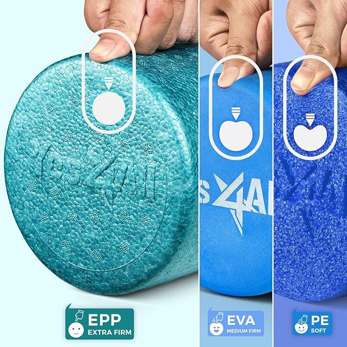 Yes4All High-Density EPP Round Back Roller Foam, Exercise Foam Roller for Yoga, Pilates & Stretching - 12, 18, 24, 36 inch