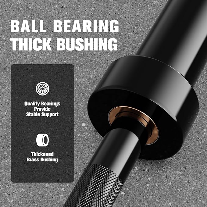 RITFIT Olympic Barbell 4ft/4.8ft/6ft - 2 Inch Weight Bar for Strength Training, Weightlifting, Squat, Deadlift, Bench Press, Curl, Overhead Press - 350lbs/500lbs Capacity