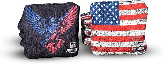 Professional Dual Sided Cornhole Bags- 16 oz 6x6 w/Premium Resin Fill - Official Tournament