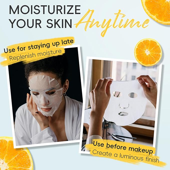 24 Pack Sheet Face Masks Skincare for All Skin Types, Hydrating Face Mask Beauty Suitable for Sensitive Skin, Birthday Party Spa Gift for Kids Teens Girls