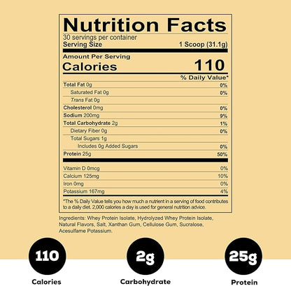 REDCON1 Isotope 100% Whey Isolate, Vanilla - Keto Friendly Whey Protein Powder - Low Carb + No Added Sugar Whey Protein Isolate - Lactose Free Keto Protein Powder (30 Servings)