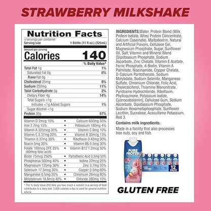 Pure Protein Protein Shake, 30g Complete Protein, Ready to Drink and Keto-Friendly, Vitamins A, C, D, and E plus Zinc to Support Immune Health, 11oz Bottles, 12 Pack, Variety Pack