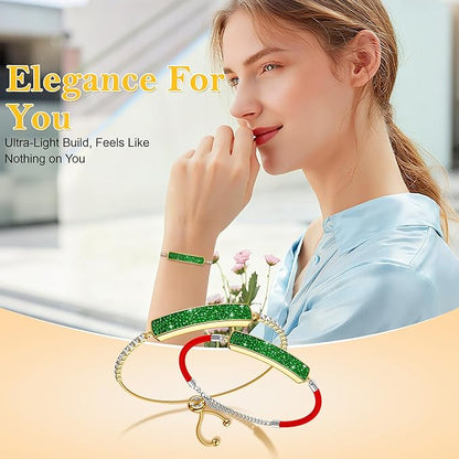 Sleep & Fitness Tracker with 2 Bands, Stylish & Ultra-Light Smart Bracelet for Women, 24/7 Heart Rate, Blood Oxygen & Stress Monitor, Waterproof Health Trackers Gifts for Girls, No Subscription（Green）