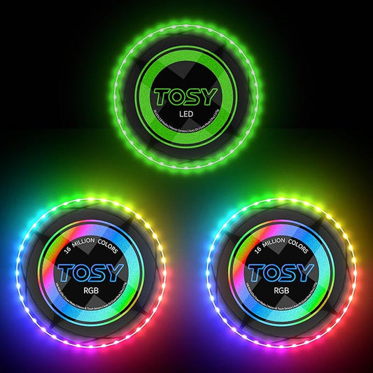 TOSY Bundle of 3-2X RGB Black + Green - Frisbee 108 LEDs, 16 Million Colors