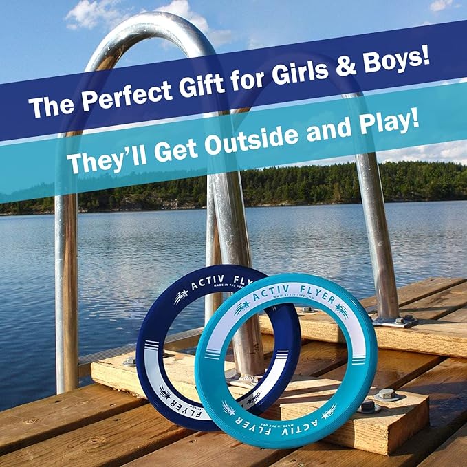 Activ Life Kid’s Flying Rings (2 Pack) They Fly Straight & Don’t Hurt, 80% Lighter Than Standard Rings - Replace Screen Time with Healthy Family Fun - Get Outside & Play