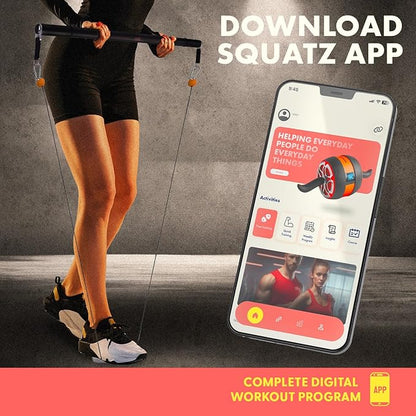 SQUATZ Pull-Up Workout Station with Bench - Multifunctional Gym Equipment Setup w/Pulling Bar, Sit-Up Board, Backrest, Elbow Pad, & Steel Main Frame, Great for Home Exercise and Weight Training