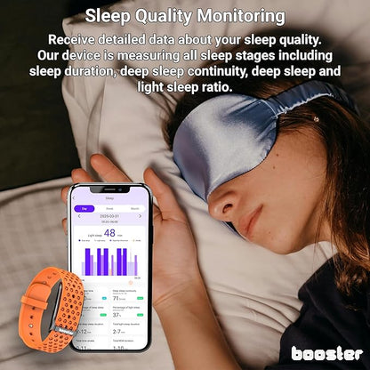 Booster Smart Bracelet, Wearable Activity & Fitness Tracker Band, 24H Sleep Tracker, All-Day Continuous Heart Rate Blood Pressure Stress HRV Monitor, 120+ Sport Modes Smart Wristband, Textile Pink