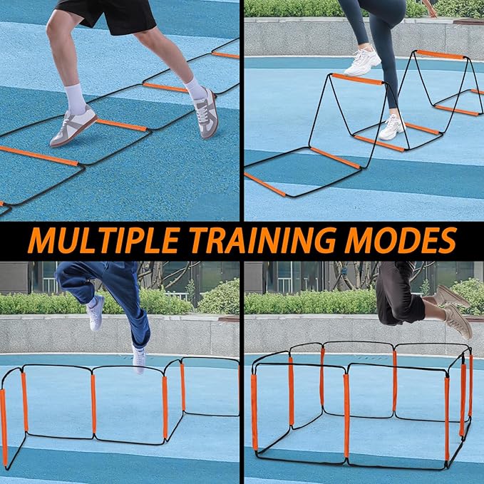 Agility Ladder, Speed Ladder, Agility Ladder Speed Training Equipment, Football Ladder, Footwork Ladder, Training Ladder for Footwork, Foldable Quick Assembly & Non - Tangling & Storage Bag