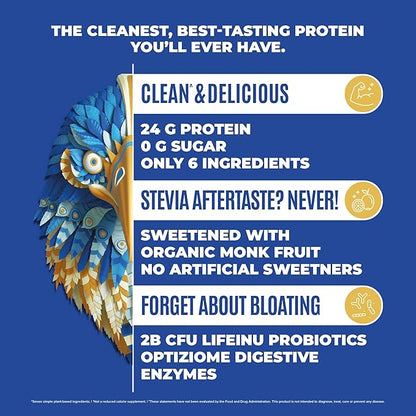 Falcon Vegan Protein Powder Organic, Stevia & Sugar Free, Plant Based Protein, Low Carb, Dairy Free, Keto, Non Whey Protein, Probiotic, Pea Protein | Vanilla Flavor - 60 Servings - 3.9 lb
