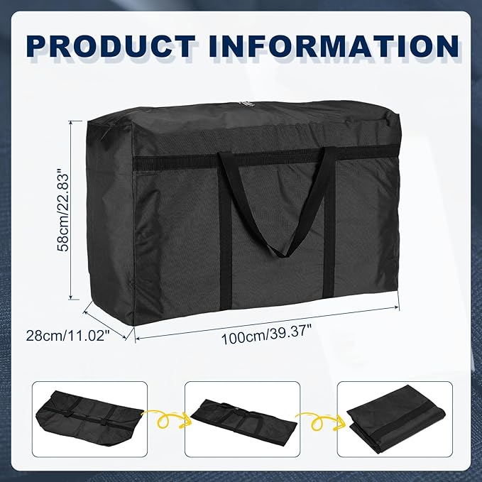 Extra Large Duffle Bag, 39 x 23 x 11 in Travel Big Duffle Bag with Zipper Handle Storage Foldable Waterproof Lightweight Bag for Women Men Travel Moving Camping (Black)